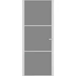 Bouwmaterialen*vidaXL Binnendeur 83x201,5 cm ESG-glas en aluminium wit Wit en donkertransparant