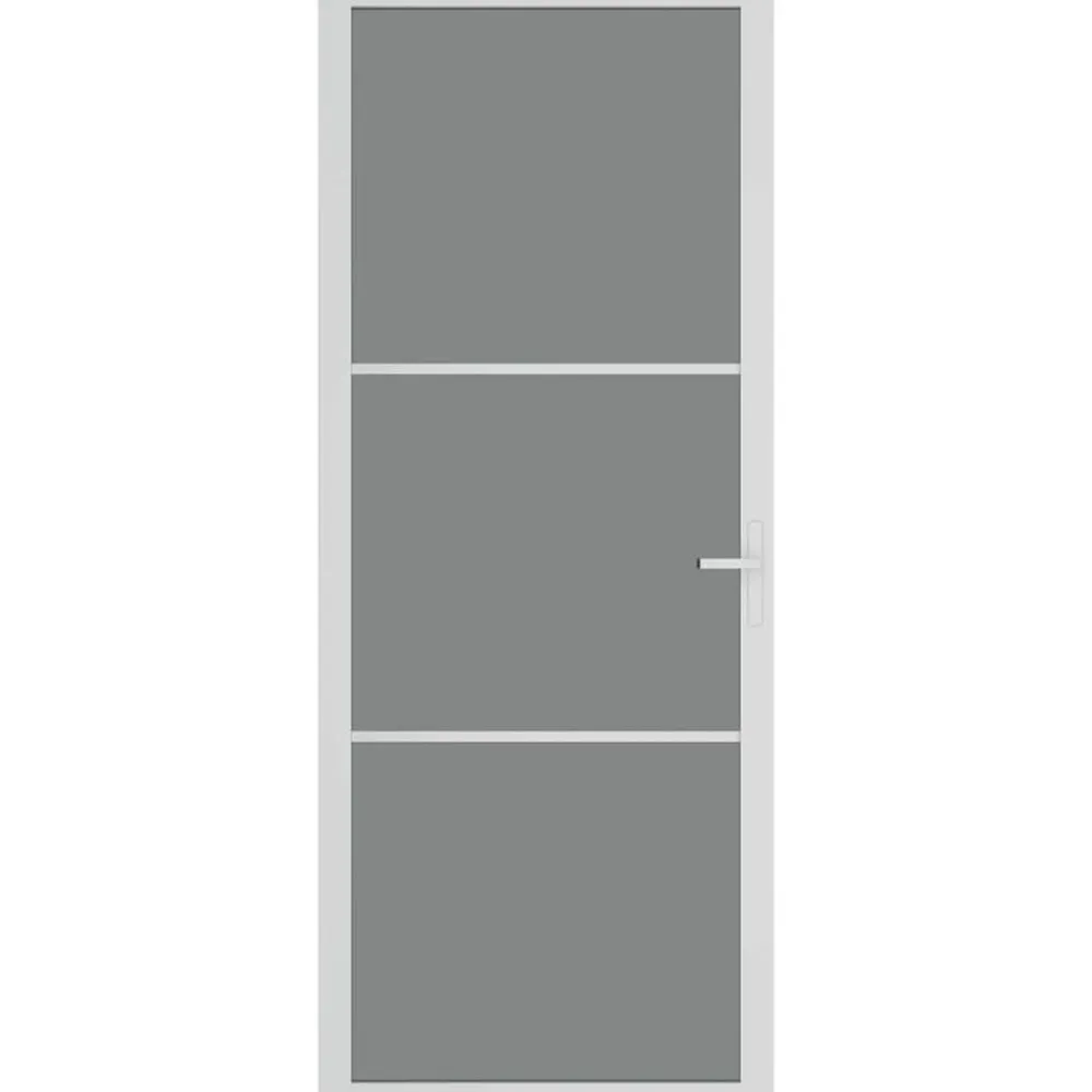 Bouwmaterialen*vidaXL Binnendeur 83x201,5 cm ESG-glas en aluminium wit Wit en donkertransparant