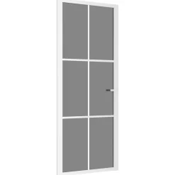 Binnendeur 83x201,5 cm ESG-glas en aluminium wit>vidaXL Best
