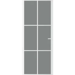 Binnendeur 83x201,5 cm ESG-glas en aluminium wit><noscript><img width=