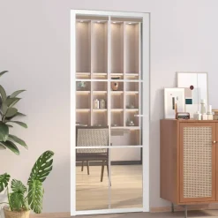 Bouwmaterialen*vidaXL Binnendeur 83x201,5 cm ESG-glas en aluminium wit Wit en transparant
