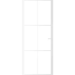 Bouwmaterialen*vidaXL Binnendeur 83x201,5 cm ESG-glas en aluminium wit Wit en transparant