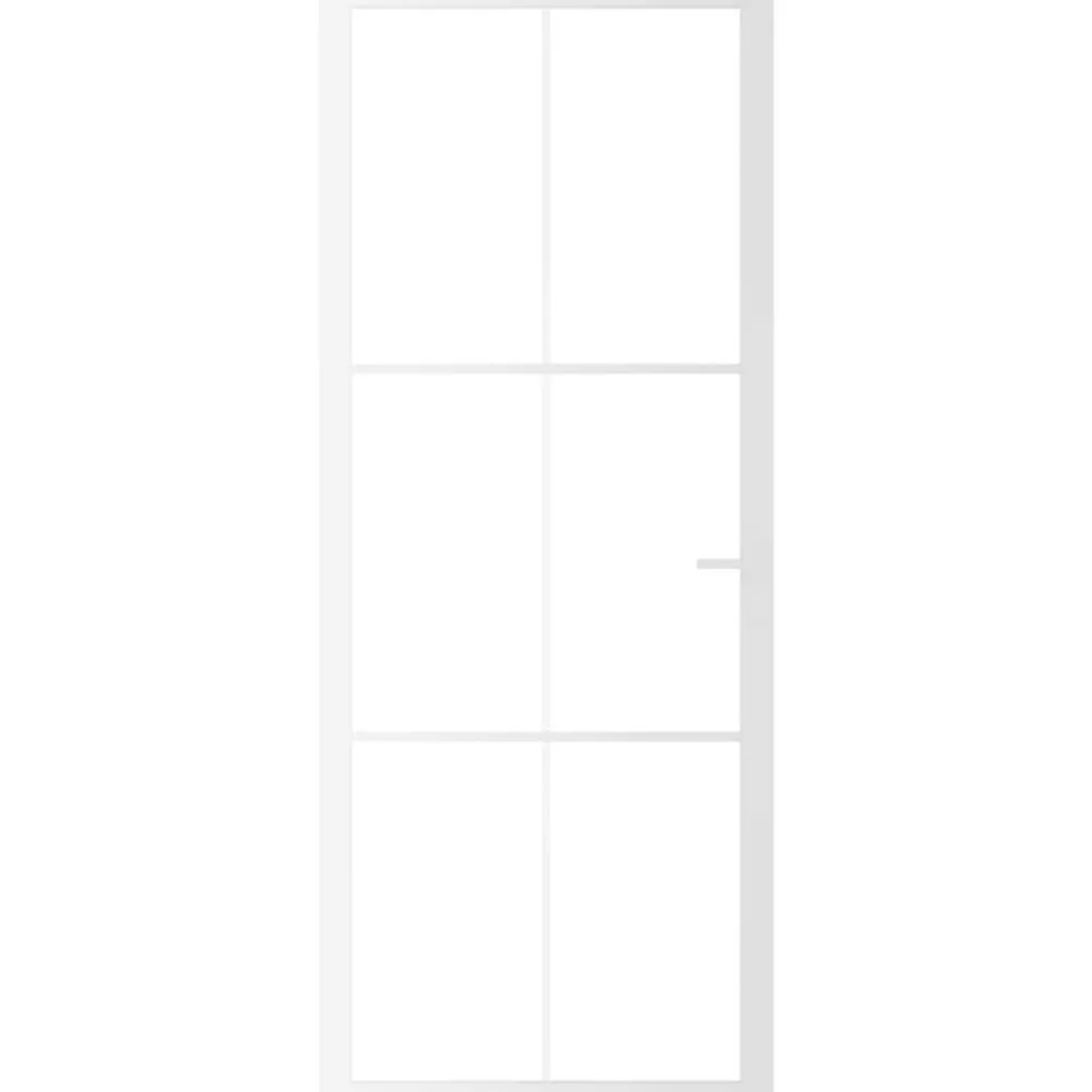 Bouwmaterialen*vidaXL Binnendeur 83x201,5 cm ESG-glas en aluminium wit Wit en transparant