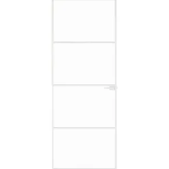Binnendeur 76x201,5 cm gehard glas en aluminium smal wit><noscript><img width=