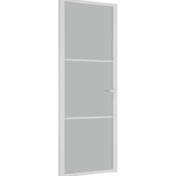 Binnendeur 76x201,5 cm matglas en aluminium wit>vidaXL Outlet