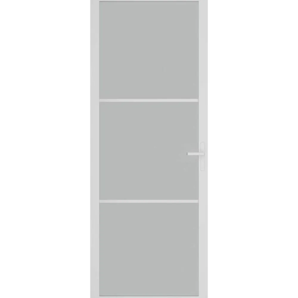 Binnendeur 76x201,5 cm matglas en aluminium wit>vidaXL Outlet