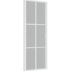 Binnendeur 76x201,5 cm matglas en aluminium wit>vidaXL Hot