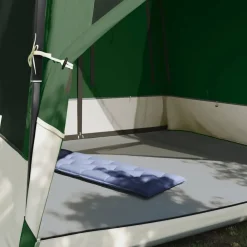 Buitensport*vidaXL Binnentent met dak met opslag 291 x 291 x 240 cm taft Groen