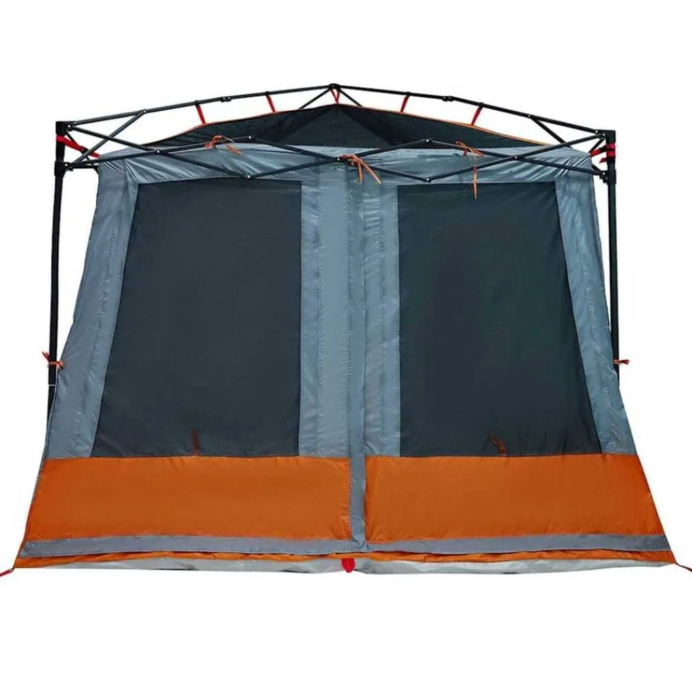 Buitensport*vidaXL Binnentent met dak 291 x 291 x 240 cm taft Grijs en oranje