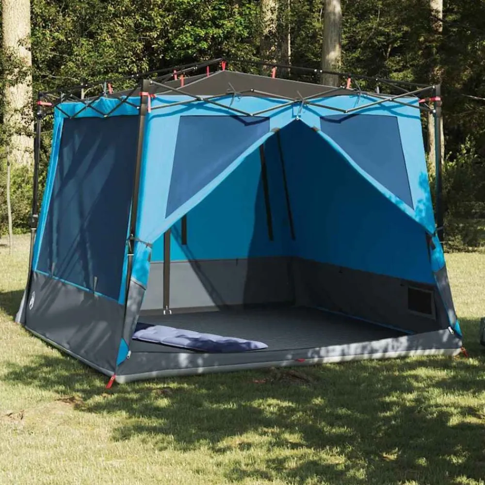 Buitensport*vidaXL Binnentent met dak met opslag 291 x 291 x 240 cm taft Blauw