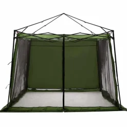 Buitensport*vidaXL Binnentent met dak met opslag 303 x 303 x 196 cm taft Groen