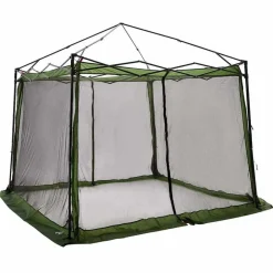 Buitensport*vidaXL Binnentent met dak met opslag 303 x 303 x 196 cm taft Groen