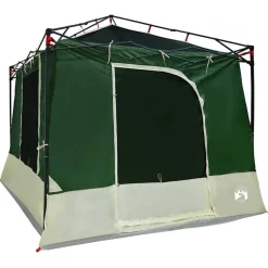 Buitensport*vidaXL Binnentent met dak met opslag 290 x 288 x 234 cm taft Groen