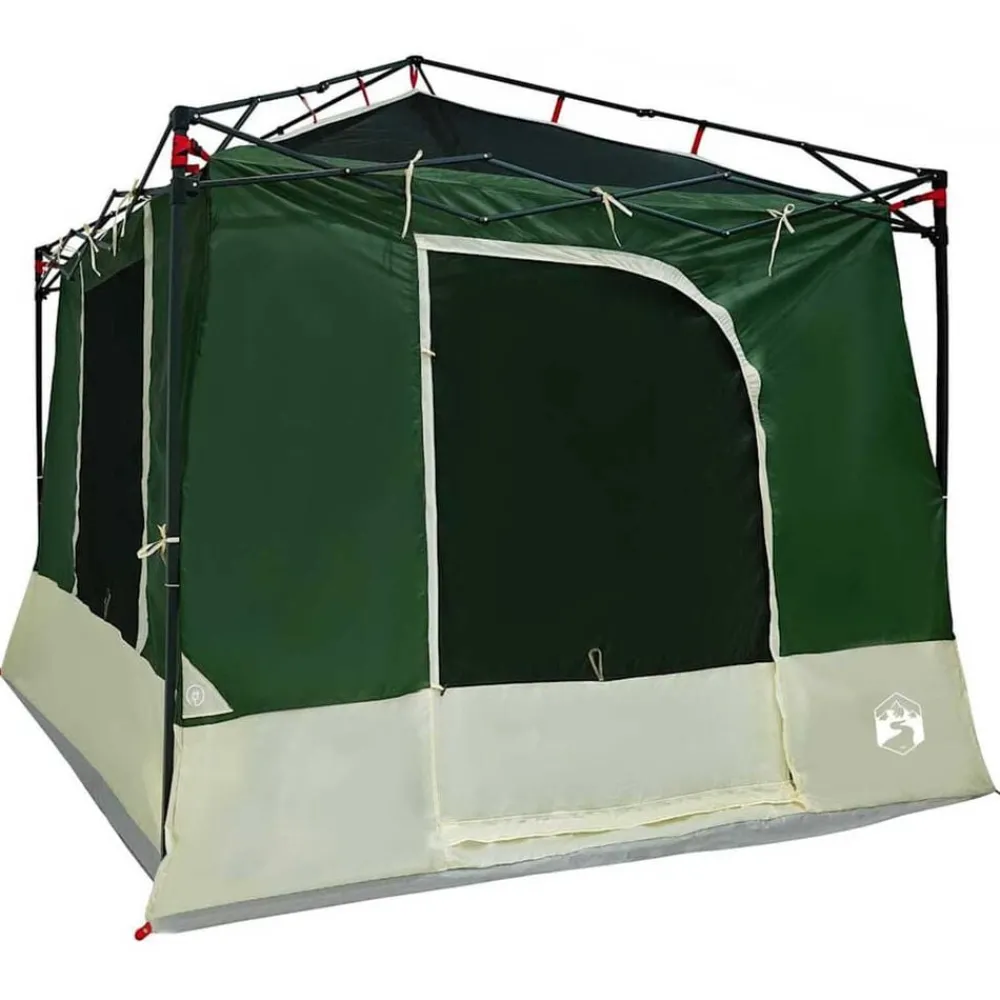 Buitensport*vidaXL Binnentent met dak met opslag 290 x 288 x 234 cm taft Groen