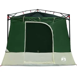 Buitensport*vidaXL Binnentent met dak met opslag 290 x 288 x 234 cm taft Groen
