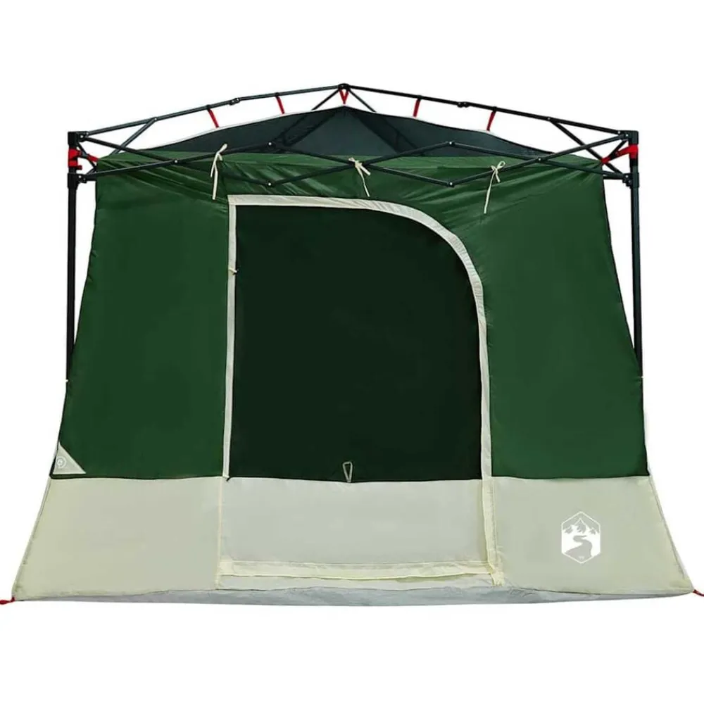 Buitensport*vidaXL Binnentent met dak met opslag 290 x 288 x 234 cm taft Groen