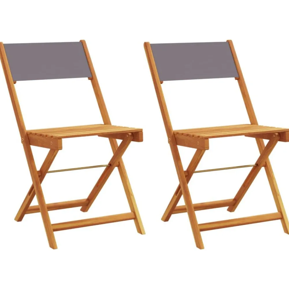 Bistrostoelen 2 st massief acaciahout en stof kleurig>vidaXL Online
