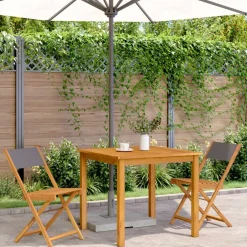 Bistrostoelen 2 st massief acaciahout en stof kleurig><noscript><img width=