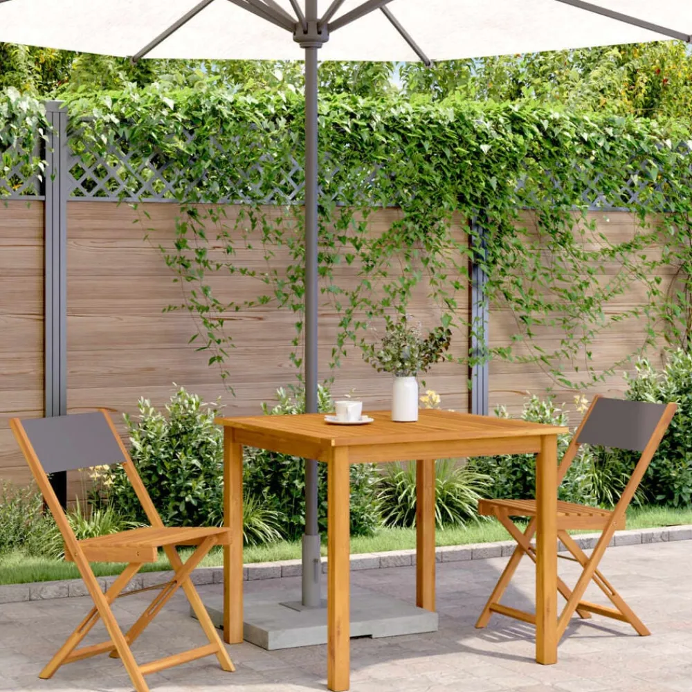 Bistrostoelen 2 st massief acaciahout en stof kleurig>vidaXL Online