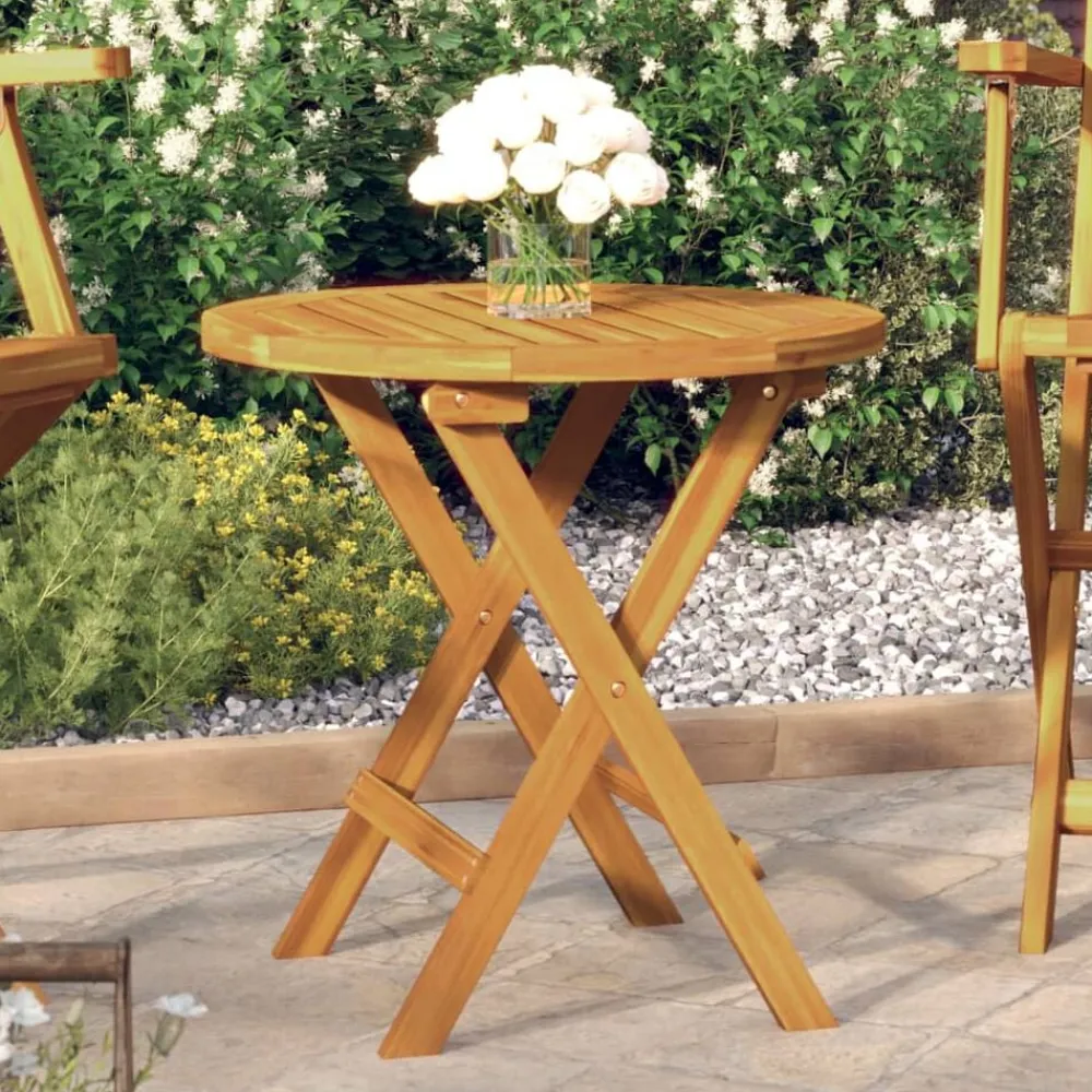 Tuinmeubelen*vidaXL Bistrotafel Ø46x47 cm massief acaciahout Bruin