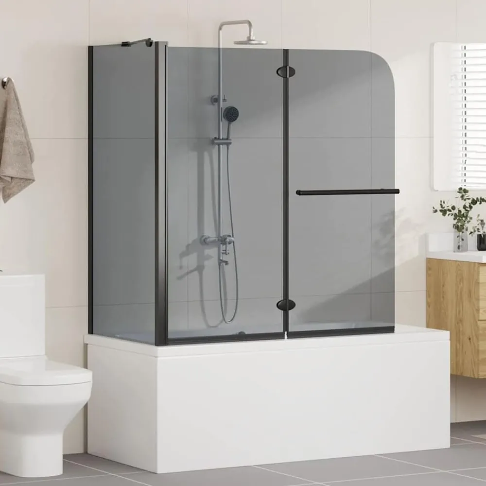Bi-Vouw Douche Omheining Donker Transparant 120 x 67 x 129 cm>vidaXL Hot