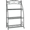Bloemenrek 56x30x96 cm staal zwart>vidaXL Outlet