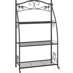 Bloemenrek 56x30x96 cm staal zwart>vidaXL Outlet