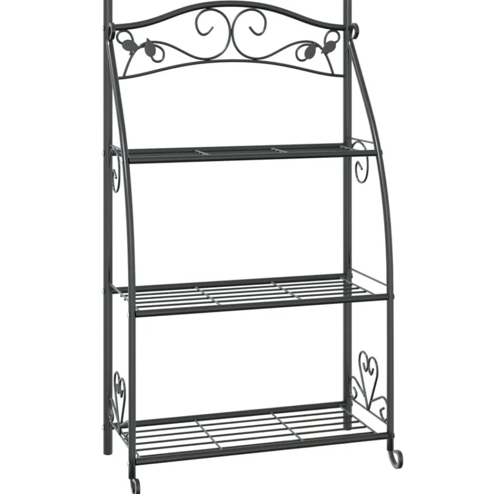 Bloemenrek 56x30x96 cm staal zwart>vidaXL Outlet