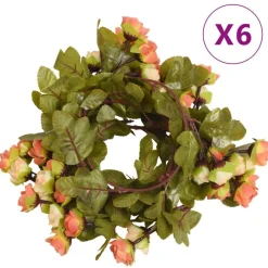 Woon- & Tuinaccessoires*vidaXL Bloemenslingers 6 st 215 cm zonsopgang rood sunset red