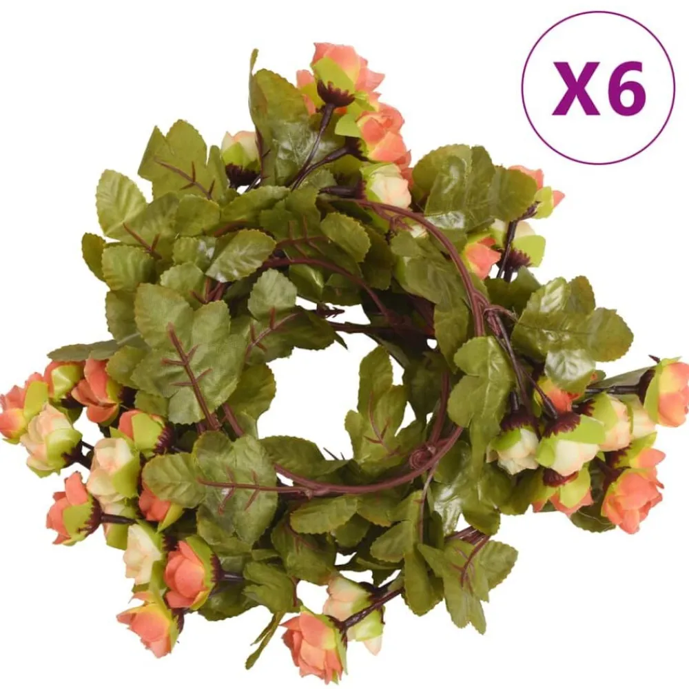 Woon- & Tuinaccessoires*vidaXL Bloemenslingers 6 st 215 cm zonsopgang rood sunset red