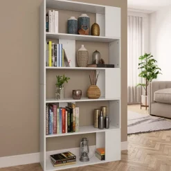 Boekenkasten & Wandplanken*vidaXL Boekenkast / kamerscherm 80x24x159 cm bewerkt hout Wit