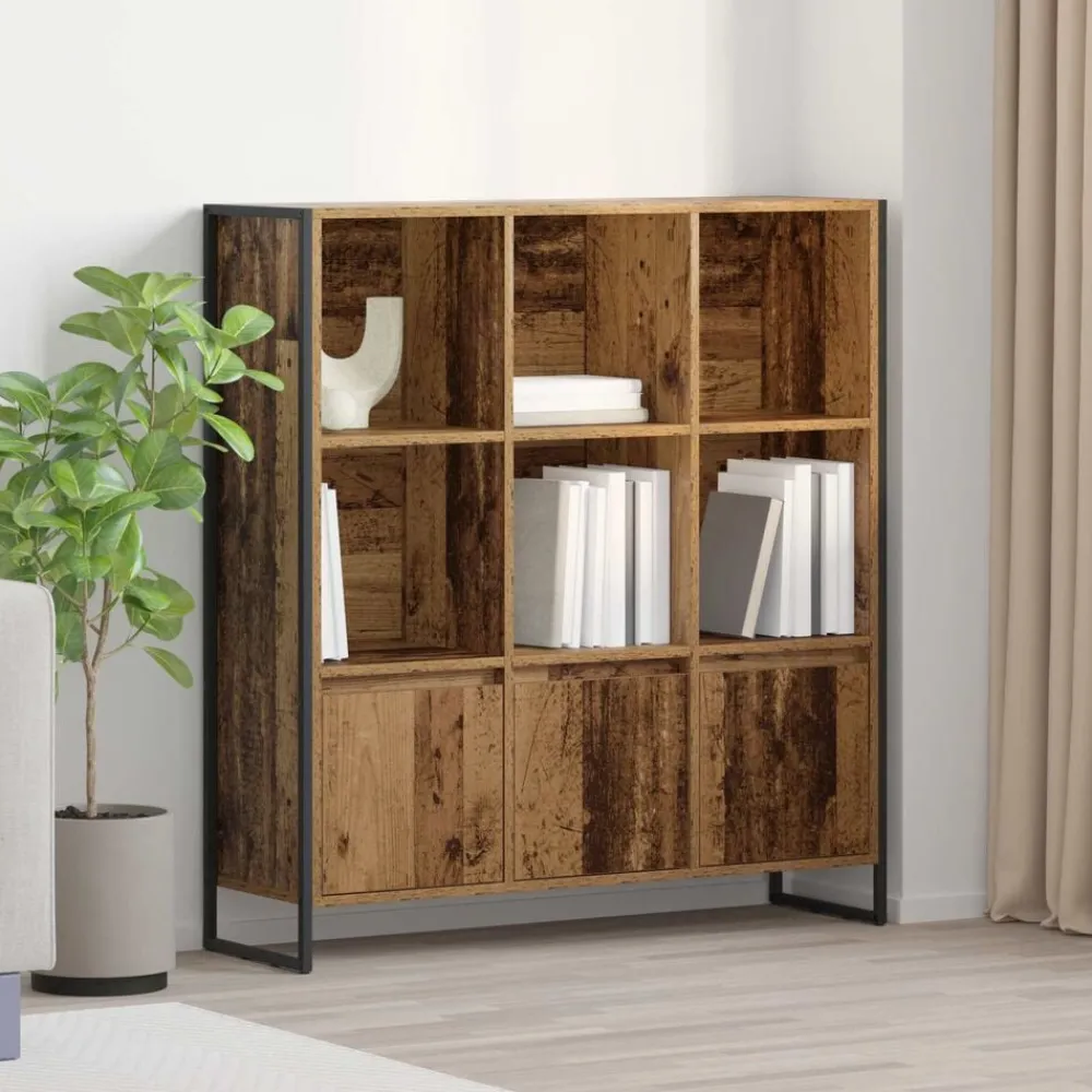 Boekenkasten & Wandplanken*vidaXL Boekenkast 2 pcs 99,5 x 30 x 108 cm Bewerkt hout Oud hout