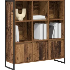 Boekenkasten & Wandplanken*vidaXL Boekenkast 2 pcs 99,5 x 30 x 108 cm Bewerkt hout Oud hout