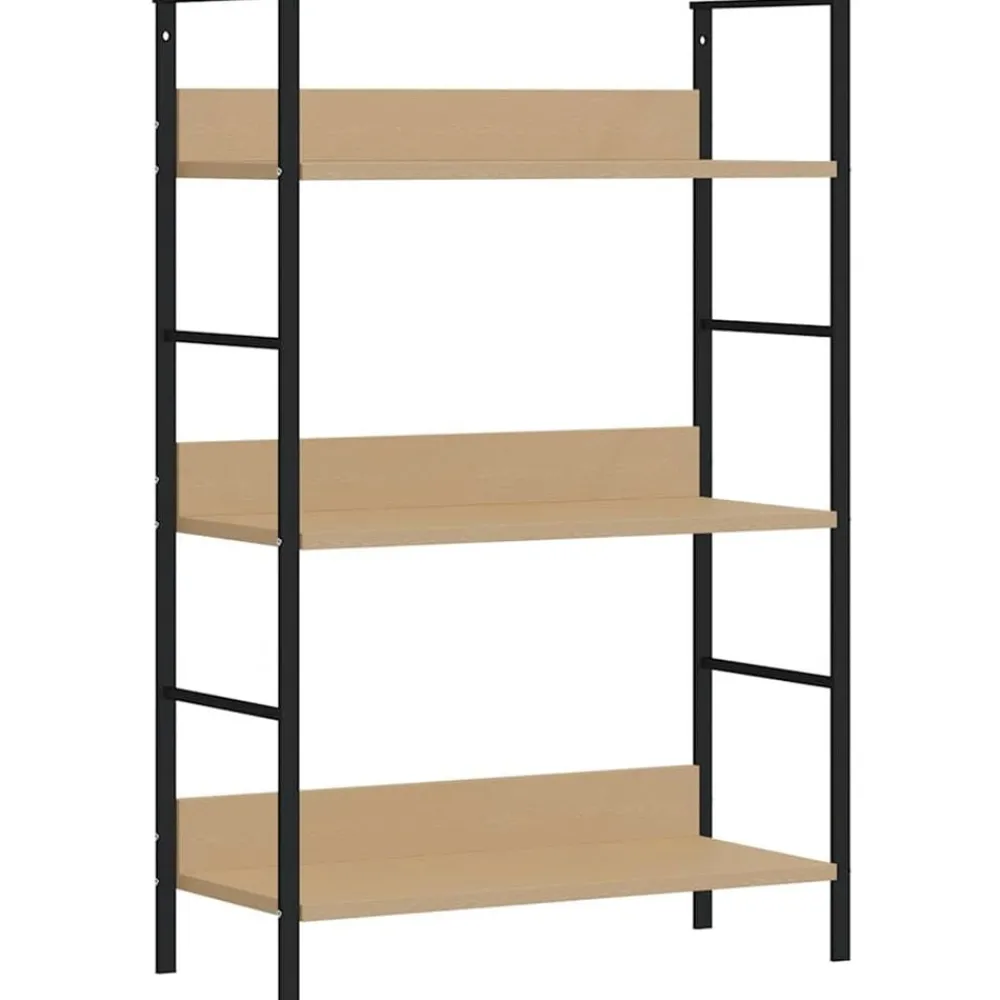 Boekenkast 3 schappen 60x27,6x90,5 cm bewerkt hout eikenkleurig>vidaXL