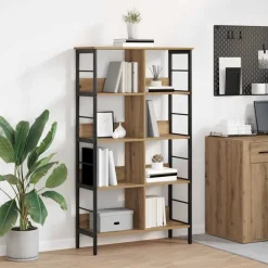 Boekenkasten & Wandplanken*vidaXL Boekenkast Artisan Eiken 82 x 32 x 144,5 cm Bewerkt hout artisanaal eikenkleurig