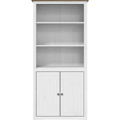 Boekenkasten & Wandplanken*vidaXL Boekenkast BODO 82x40x173 cm massief grenenhout wit en Bruin