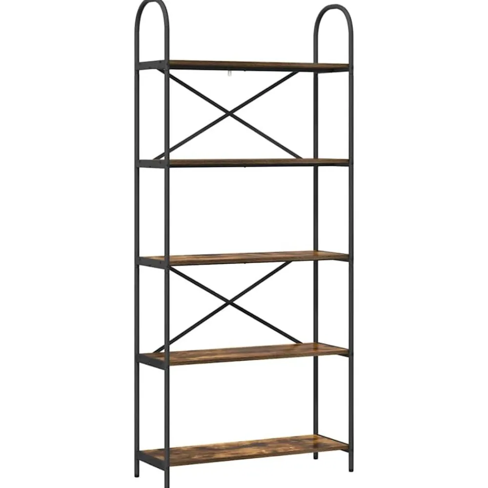 Boekenkasten & Wandplanken*vidaXL Boekenkast 80 x 30 x 183 cm Bewerkt hout Gerookt eiken
