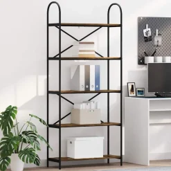 Boekenkasten & Wandplanken*vidaXL Boekenkast 80 x 30 x 183 cm Bewerkt hout Gerookt eiken