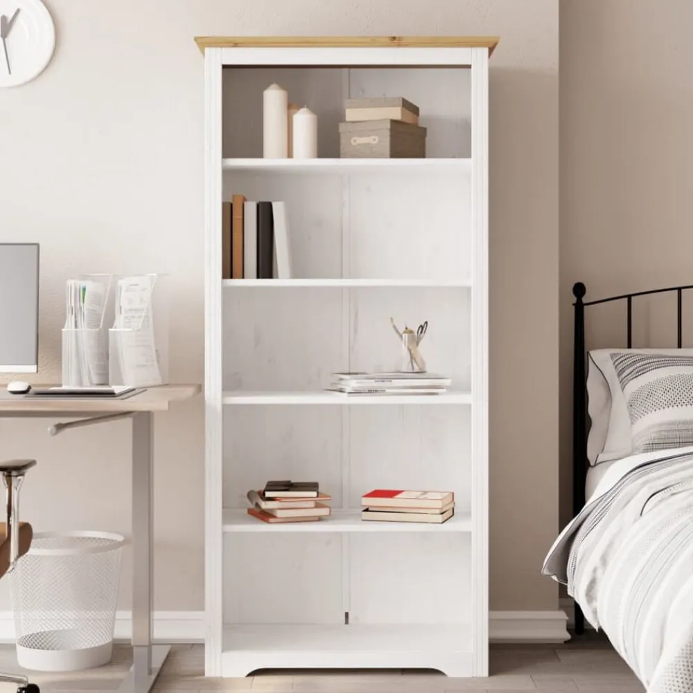 Boekenkasten & Wandplanken*vidaXL Boekenkast 5-laags BODO 82x40x173 cm massief grenenhout Bruin
