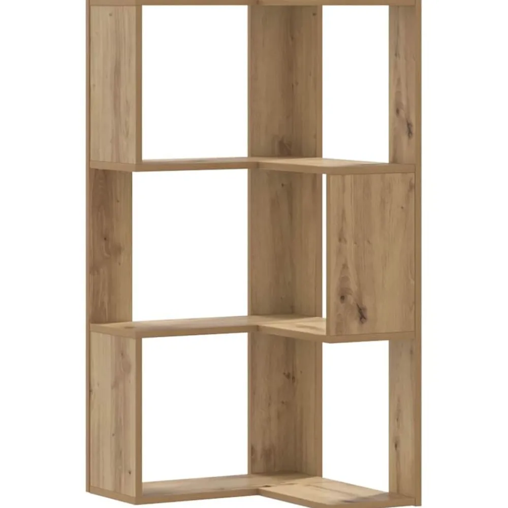 Boekenkast 3-laags hoek 50x50x102 cm hout artisanaal kleur>vidaXL Outlet