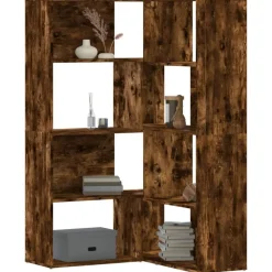 Boekenkasten & Wandplanken*vidaXL Boekenkast 4-laags hoek 85x85x140 cm bewerkt hout Gerookt eiken