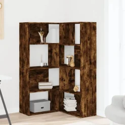 Boekenkasten & Wandplanken*vidaXL Boekenkast 4-laags hoek 85x85x140 cm bewerkt hout Gerookt eiken