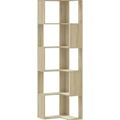 Boekenkasten & Wandplanken*vidaXL Boekenkast 5-laags hoek 50x50x179 cm bewerkt hout Sonoma eiken