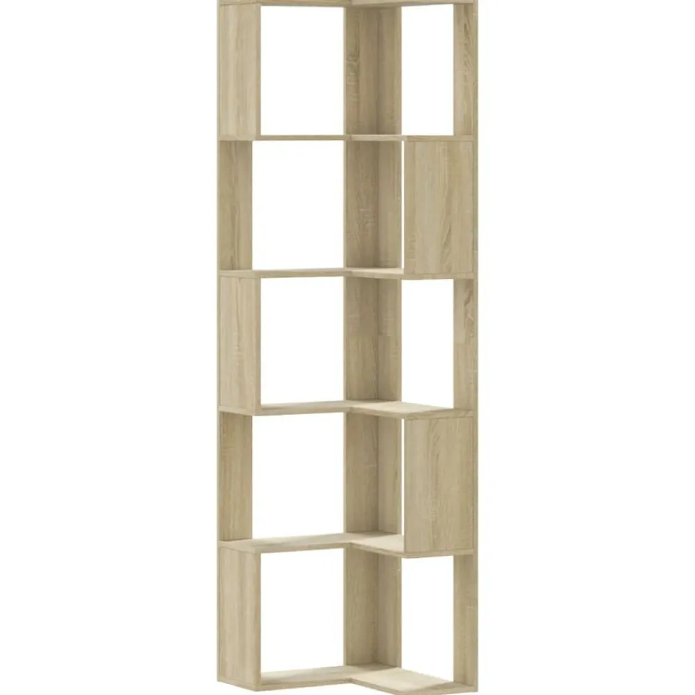 Boekenkasten & Wandplanken*vidaXL Boekenkast 5-laags hoek 50x50x179 cm bewerkt hout Sonoma eiken