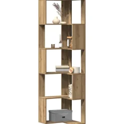 Boekenkasten & Wandplanken*vidaXL Boekenkast 5-laags hoek 50x50x179 cm hout artisanaal kleur Eiken