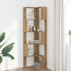 Boekenkasten & Wandplanken*vidaXL Boekenkast 5-laags hoek 50x50x179 cm hout artisanaal kleur Eiken