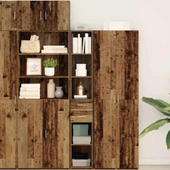 Boekenkast met lade Oudhout 30 x 42.4 x 185.2 cm>vidaXL Discount