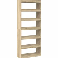 Boekenkasten & Wandplanken*vidaXL Boekenkast met plank 80 x 30 x 198 cm Bewerkt hout Sonoma eiken