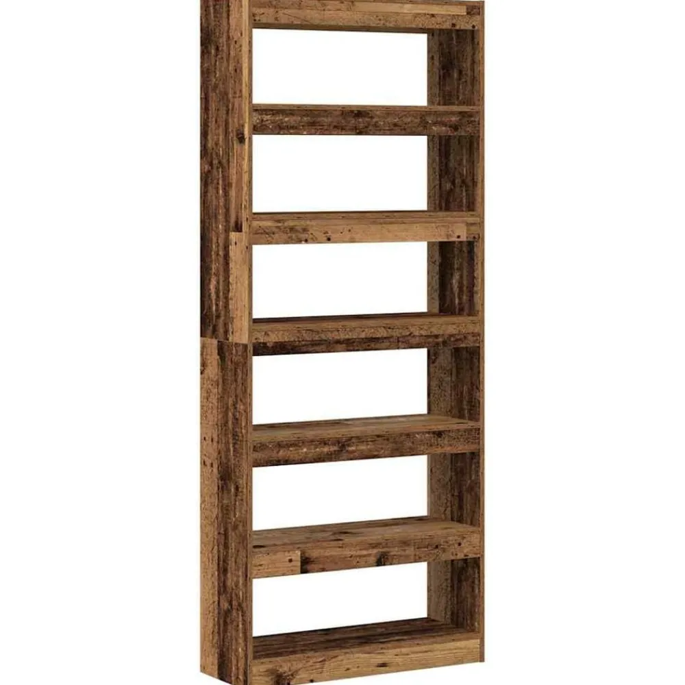Boekenkasten & Wandplanken*vidaXL Boekenkast met plank Oudhout 80 x 30 x 198 cm Bewerkt hout Oud hout