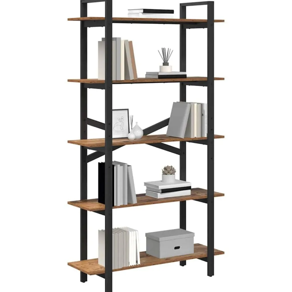 Boekenkast 100 x 33,5 x 178 cm Bewerkt hout>vidaXL Online